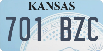 KS license plate 701BZC