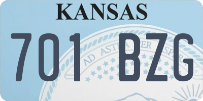 KS license plate 701BZG