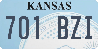 KS license plate 701BZI