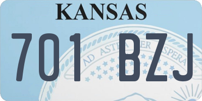 KS license plate 701BZJ