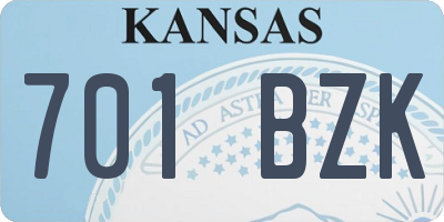 KS license plate 701BZK