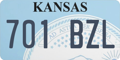 KS license plate 701BZL