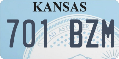 KS license plate 701BZM