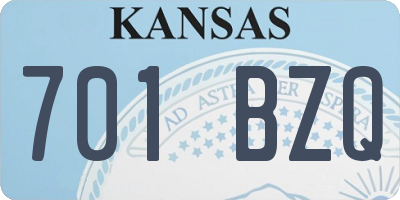 KS license plate 701BZQ