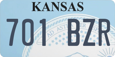 KS license plate 701BZR
