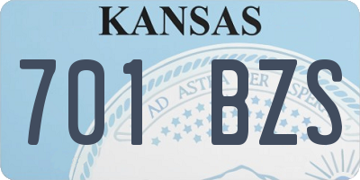 KS license plate 701BZS