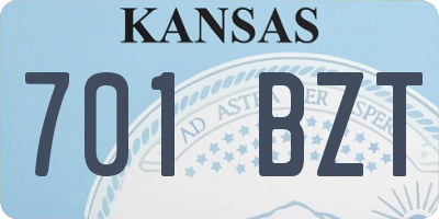 KS license plate 701BZT