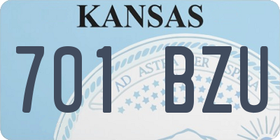 KS license plate 701BZU