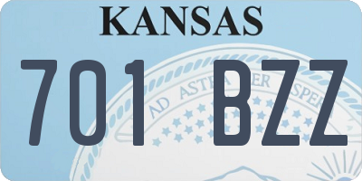 KS license plate 701BZZ