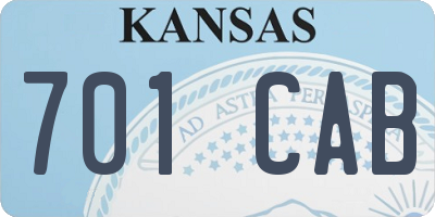 KS license plate 701CAB