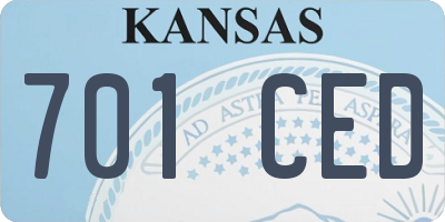 KS license plate 701CED