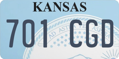 KS license plate 701CGD