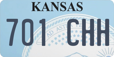 KS license plate 701CHH