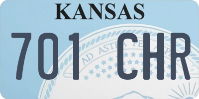 KS license plate 701CHR