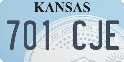 KS license plate 701CJE