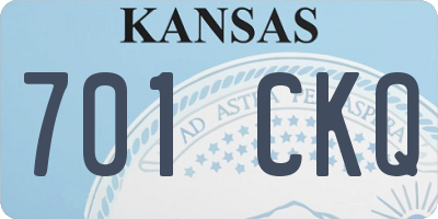 KS license plate 701CKQ