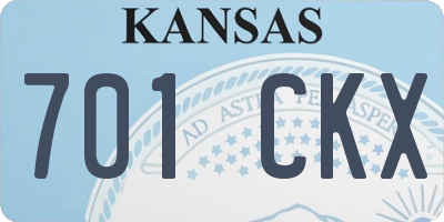 KS license plate 701CKX