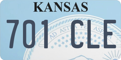 KS license plate 701CLE