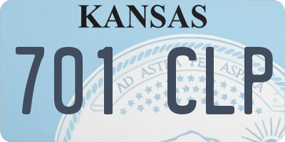 KS license plate 701CLP