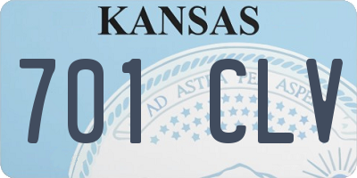 KS license plate 701CLV