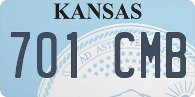 KS license plate 701CMB