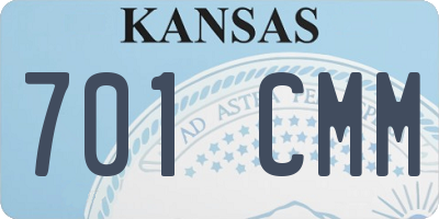 KS license plate 701CMM