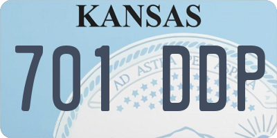 KS license plate 701DDP