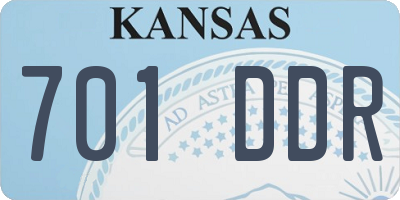 KS license plate 701DDR