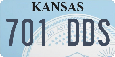 KS license plate 701DDS