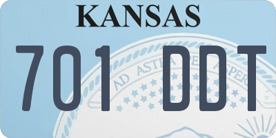 KS license plate 701DDT