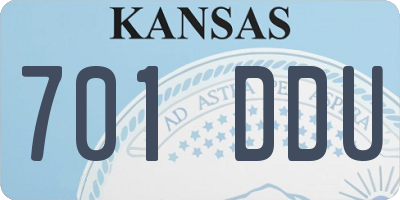 KS license plate 701DDU