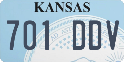 KS license plate 701DDV