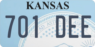KS license plate 701DEE