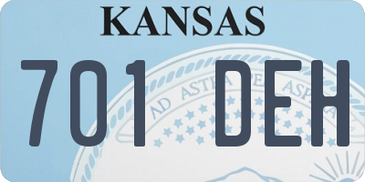 KS license plate 701DEH