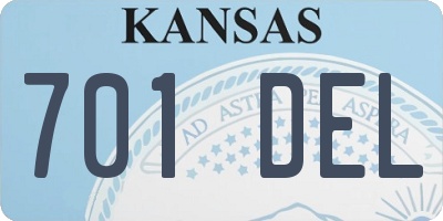 KS license plate 701DEL