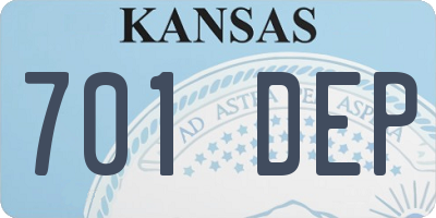 KS license plate 701DEP