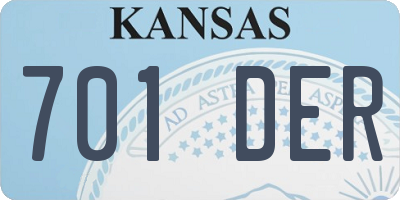 KS license plate 701DER