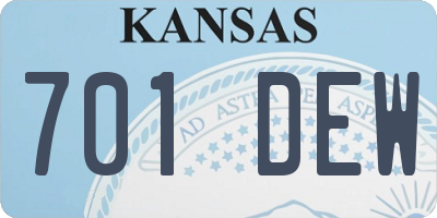 KS license plate 701DEW