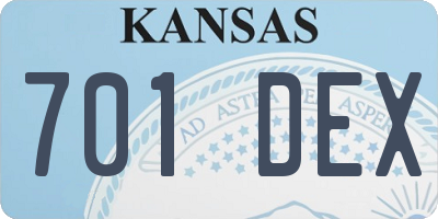 KS license plate 701DEX