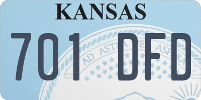 KS license plate 701DFD