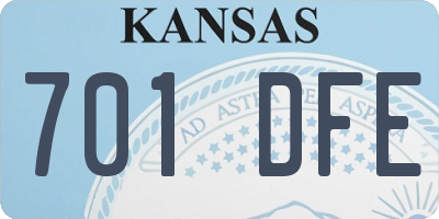 KS license plate 701DFE