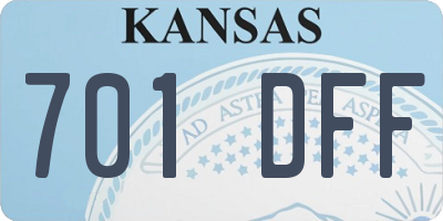 KS license plate 701DFF