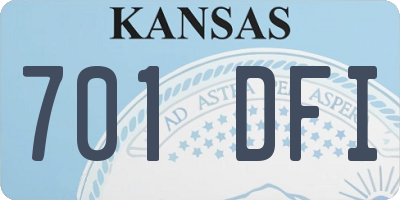 KS license plate 701DFI