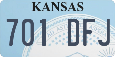 KS license plate 701DFJ