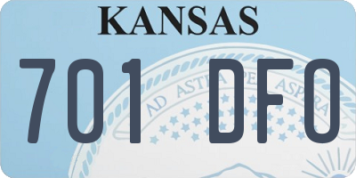 KS license plate 701DFO