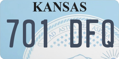 KS license plate 701DFQ