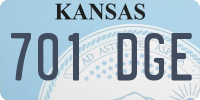 KS license plate 701DGE