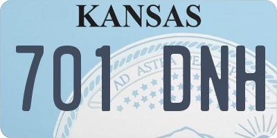 KS license plate 701DNH