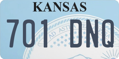 KS license plate 701DNQ