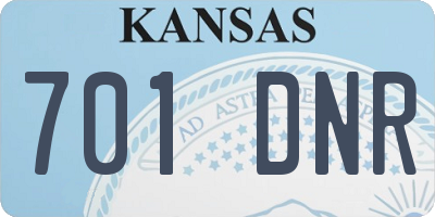 KS license plate 701DNR